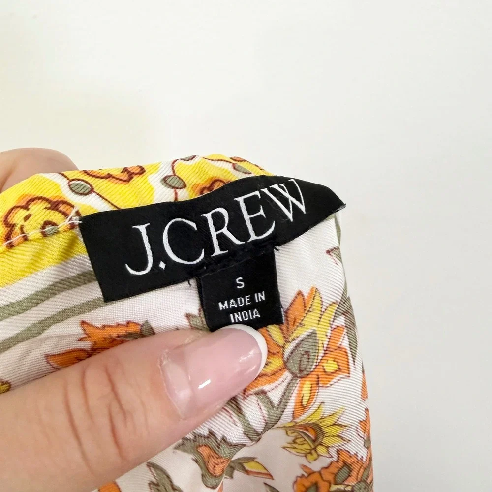 J.Crew Sunset Rose Block Print Open Back Halter Top Size S